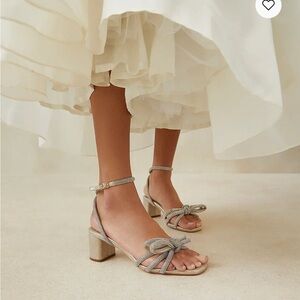 Loeffler Randall Silver Block Heel Sandals